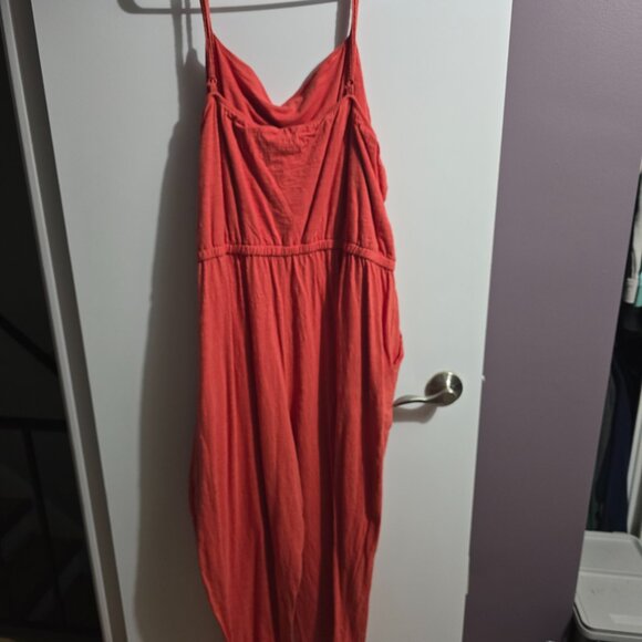 Dark Coral Full Length Romper - Picture 3 of 3
